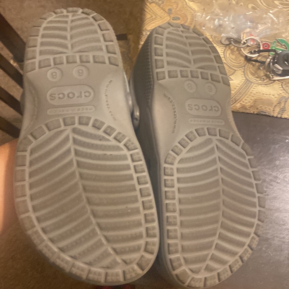 Used grey crocs with office charms - Picture 2 of 2